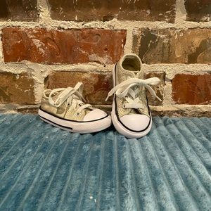 Gold Toddler Low Top Converse